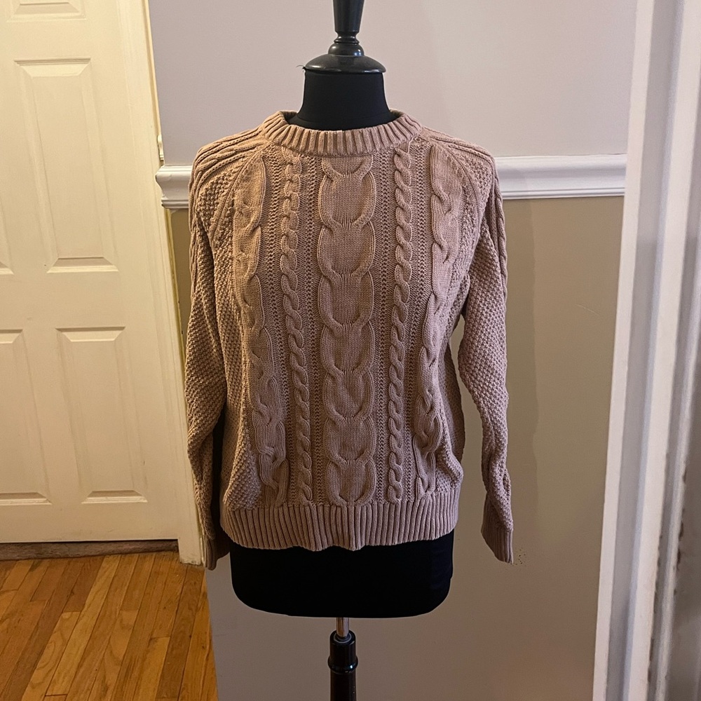 GAP Cable Knit Sweater in Light Brown